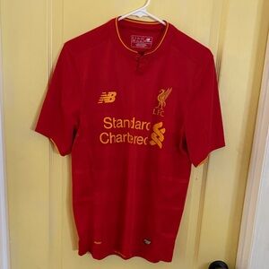 New Balance Red and Gold Liverpool FC Short-Sleeve Jersey